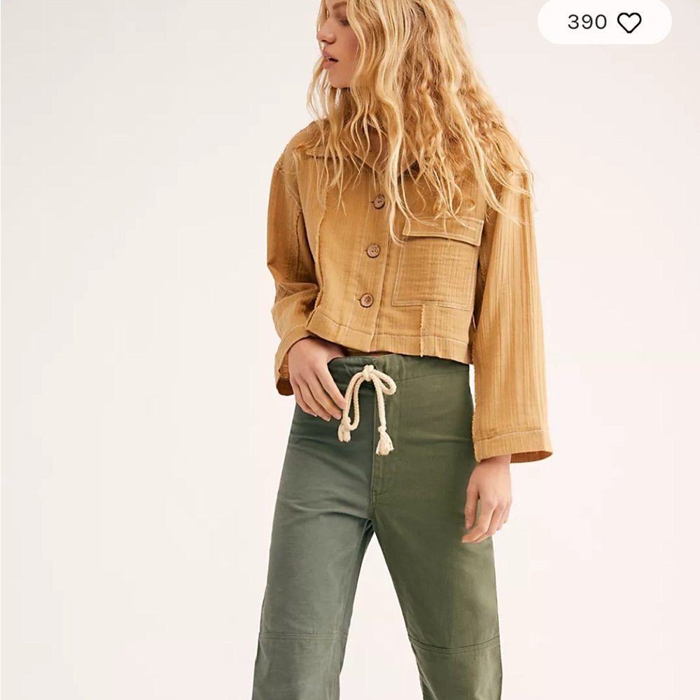 Free People Low Classic Tan Button-Up Cropped Jacket XS sold out everywhere